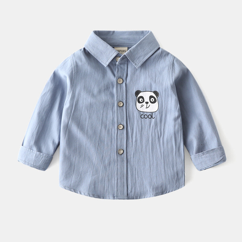 Camisetas de manga larga con cuello vuelto para niños, Tops de algodón con estampado de dibujos animados, para primavera y otoño