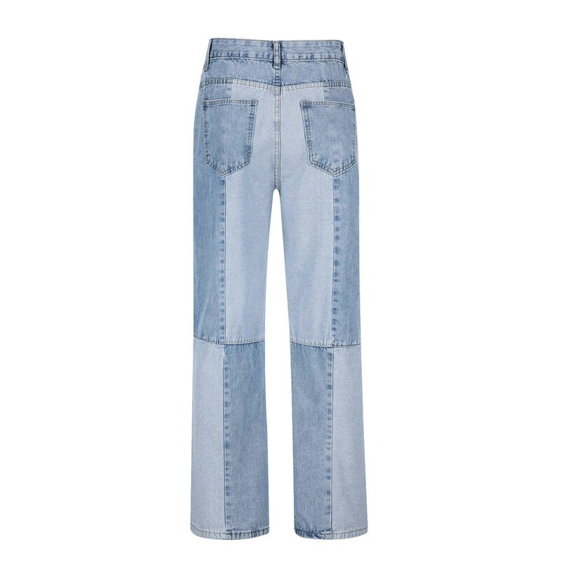 54 # costura calças de brim pantalones de mezclilla moda masculina solta perna larga calças de brim calças de brim calças de verão streetwear legal jeans