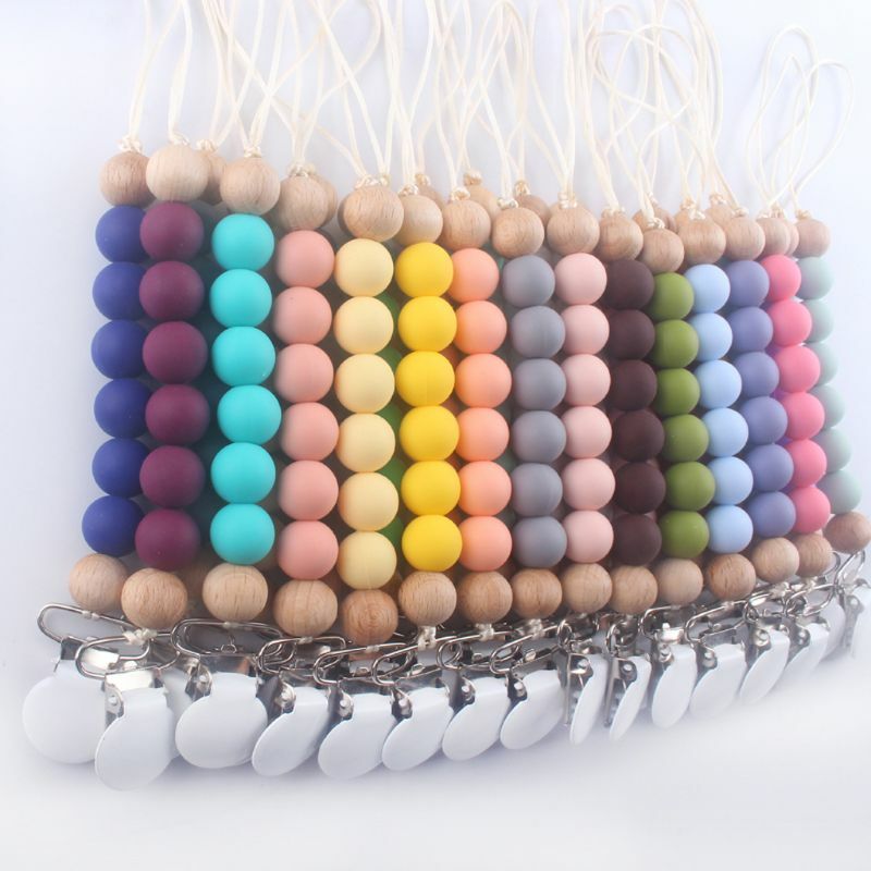 Silicone Beads Baby Anti-drop Chain Pacifier Clips Infant Nipple Soother Holder