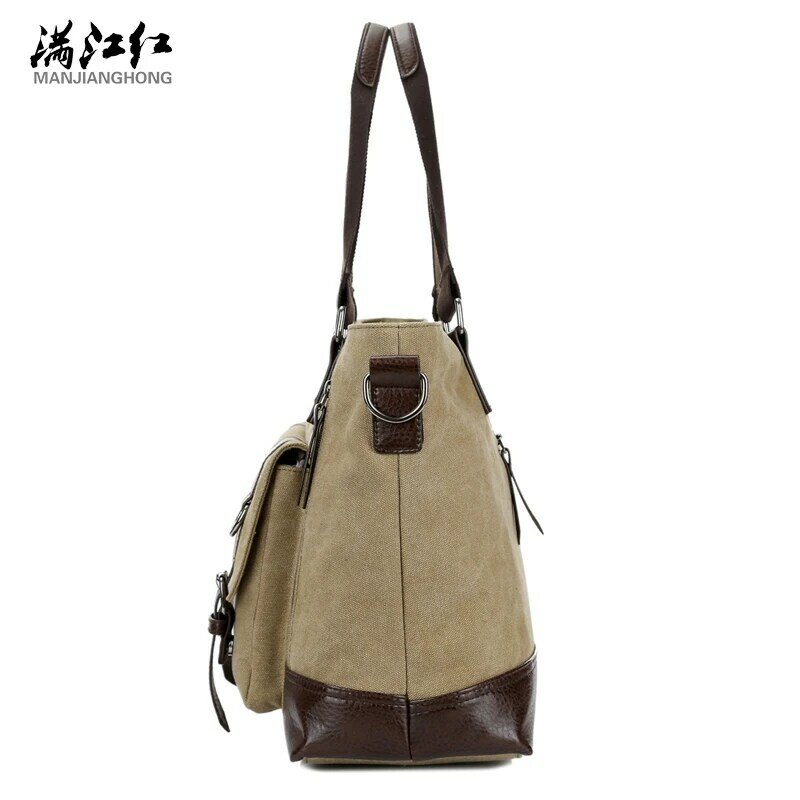 Yilia – sac de voyage en cuir et toile, sac de bonne qualité à la mode pour hommes et femmes avec épaule à grande capacité