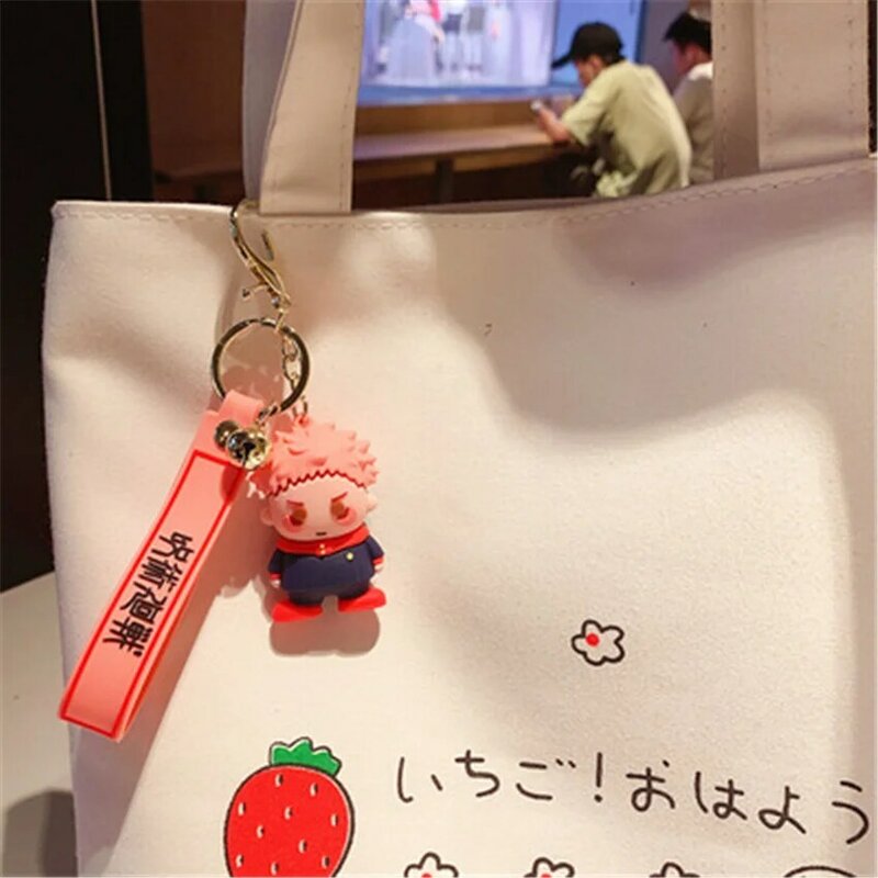 Аниме Jujutsu кайсен фигурка брелок кулон мультфильм брелоки Gojo Satoru Itadori ювелирный держатель ключей автомобиля школьный рюкзак