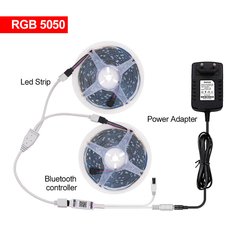12V Bluetooth RVB LED Bande Lumière 5050 SMD Ruban Flexible avec Télécommande 5M 10M 15M 20M LED RGB Imperméable LED LUMIÈRE RUBAN Diode
