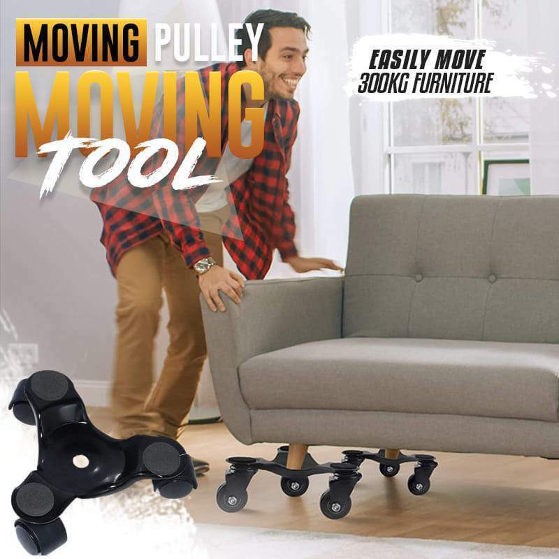 Poulie mobile triangulaire en fer, outil professionnel de levage de meubles, dispositif à rouleaux lourds