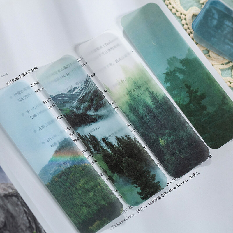 20 pz/set segnalibri in PVC carta burro di carta montagne stelle nuvole cielo foreste Ins stile libro pagina Marker regali per gli amici ragazzi
