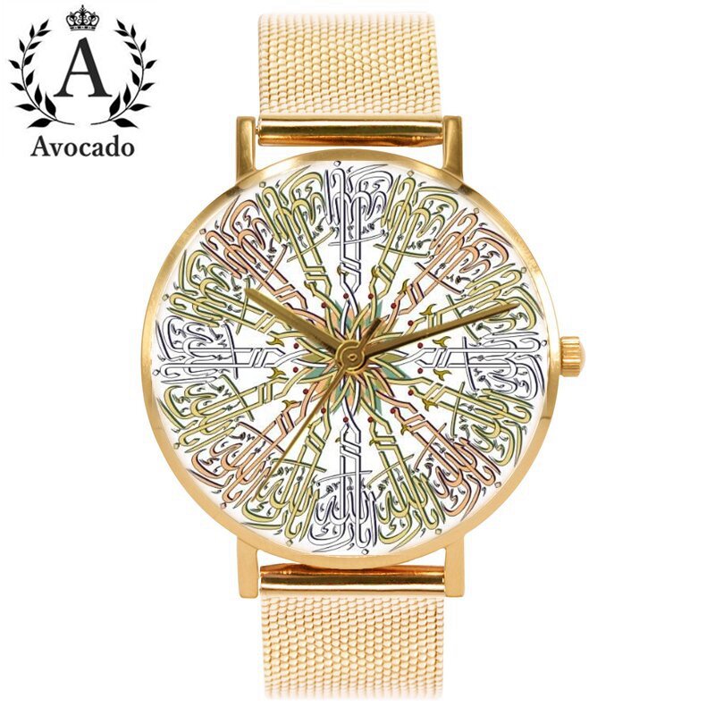 Mulheres Luxo Árabe Quartz Watch, Relógios de Pulso das Mulheres, Relógio de Senhoras, Aço Inoxidável, Cinto de Malha, Bonito, Novo