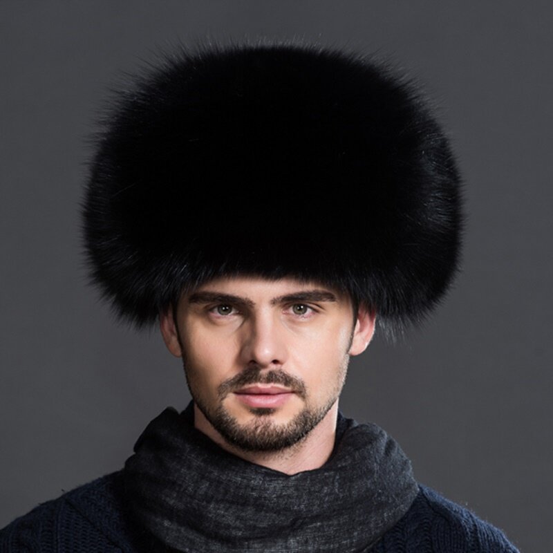 Inverno uomo 100% vera pelliccia di volpe argento aviatore cappello Bomber pelliccia di procione Ushanka Cap Trapper uomo russo cappelli da sci cappelli vera pelle