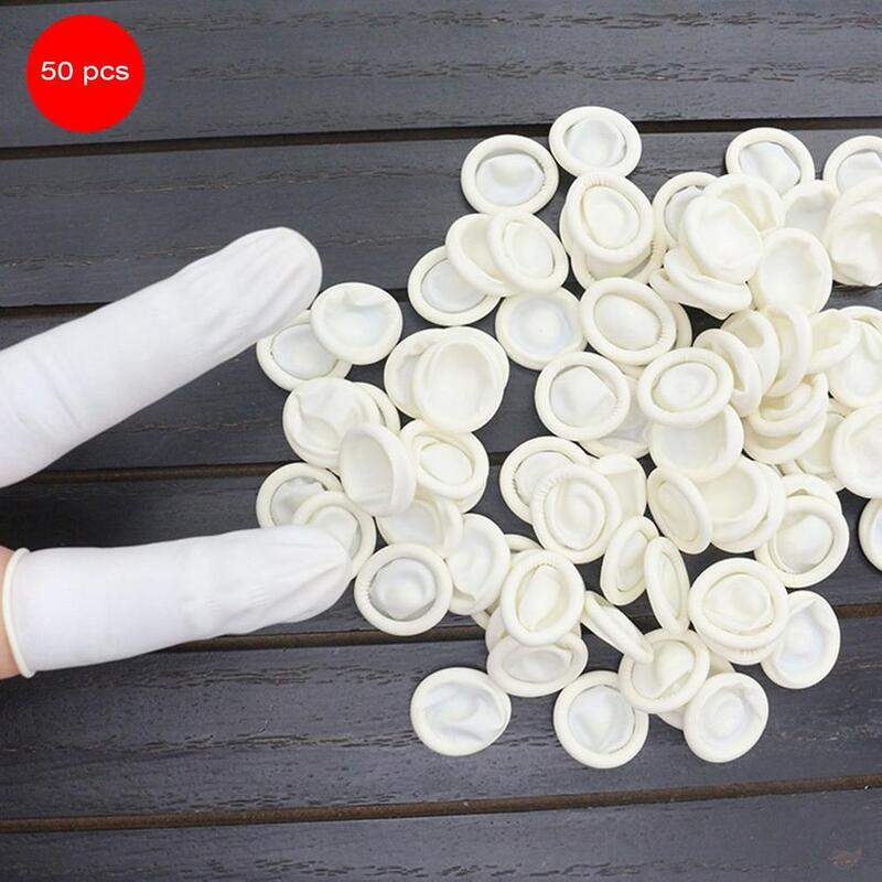 50PCS/SET Natural Latex Anti-Static Finger Cots Practical Design Disposable Makeup Eyebrow Extension Gloves Tools Wholesale