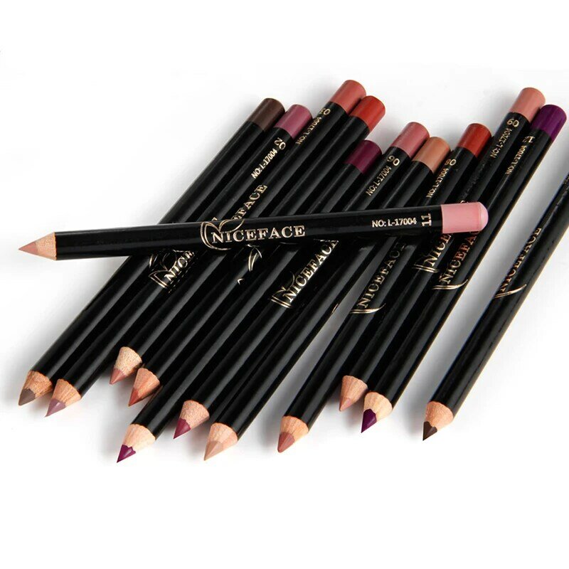 12 colori matite per labbra rossetto opaco impermeabile liscio colorato rossetto di seta penna pigmenti duraturi trucco labbra Maquiagem
