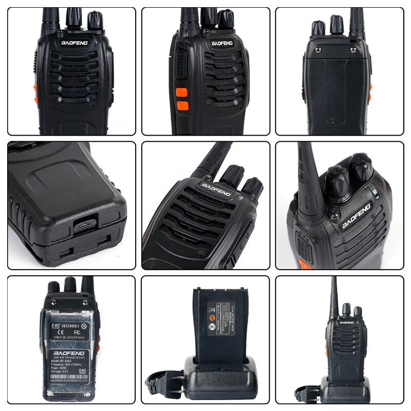 Baofeng – walkie-talkie radio cb UHF, Radio bidirectionnelle, Portable, station de Radio, émetteur-récepteur + casque, BF888S