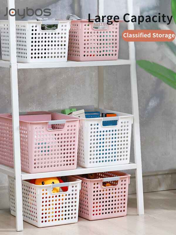 JOYBOS Sundries Storage Basket Plastic Storage Basket Bath Basket Kitchen Table Organize Rectangular Snack Toy Storage Box JBS65
