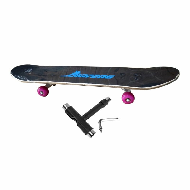 Double Kids and Adults Skateboard Cruiser 31" x 8" Concave Deck Four-wheel Long Skateboard Cruiser Longboard Skates Board