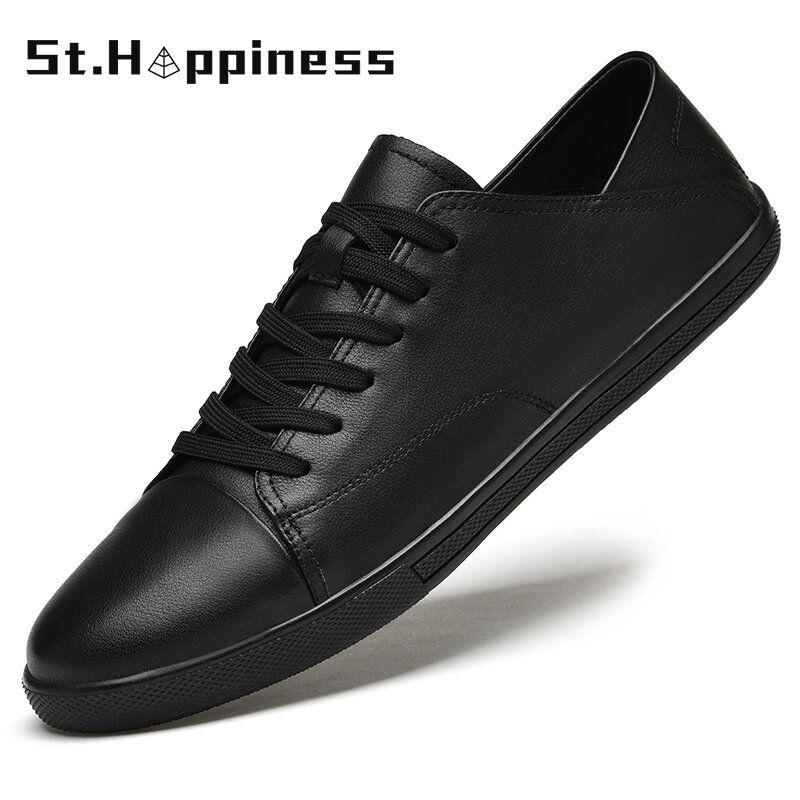 2021 New Summer Men Sneakers Fashion Leather Non-slip Skateboard Shoes Outdoor High Quality Soft Casual Walking Shoes Big Size
