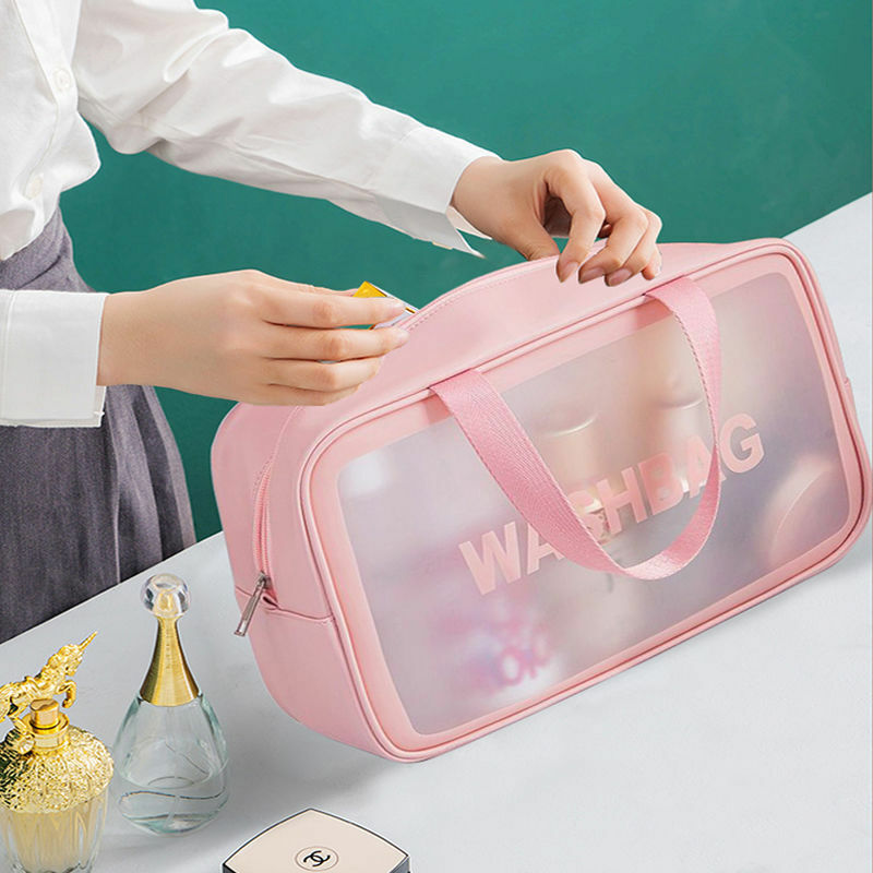 숙 녀 방수 화장품 가방 여행 메이크업 저장 가방 대용량 투명 휴대용 편리한 여성 워시 가방 Tourzoo