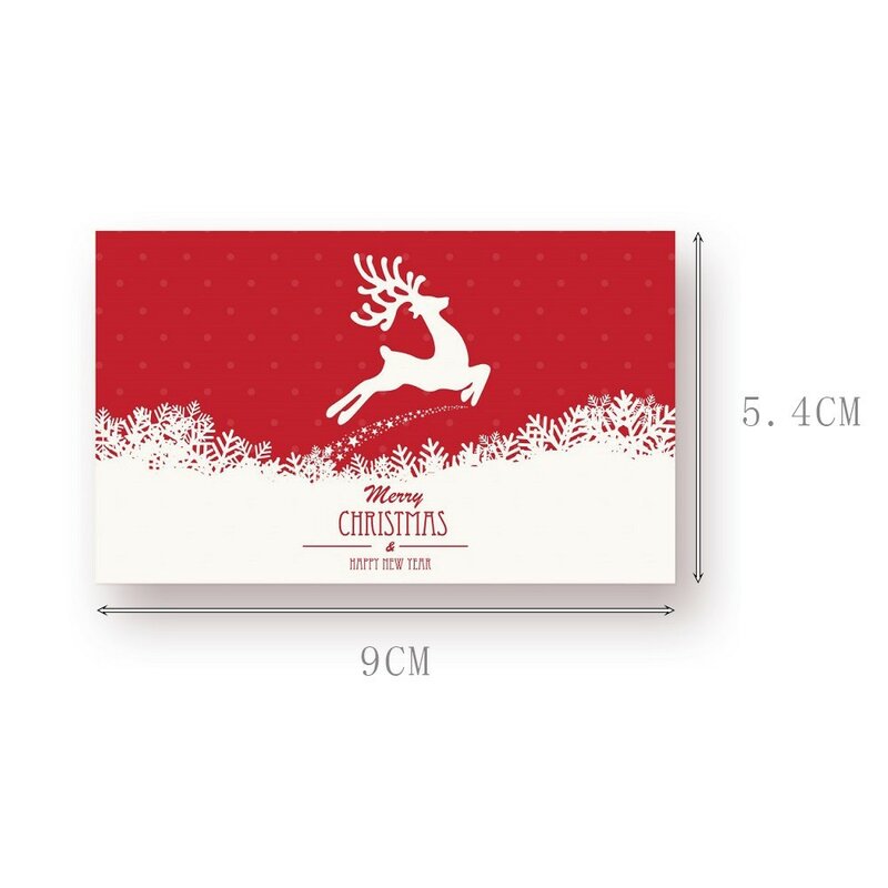 50pcs 산타 클로스 크리스마스 카드 휴일 카드 새해 인사말 카드 선물 상자 패키지 장식 가족 크리스마스 카드