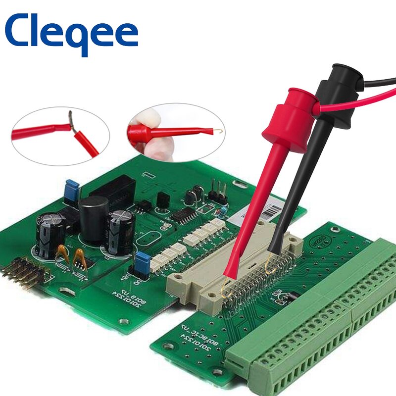 Cleqee P1506C – Kit de fils de Test multimètre sonde 4mm, fiche banane à aiguilles pointues de 1mm avec crochets de Test, câbles 1000V 10AA
