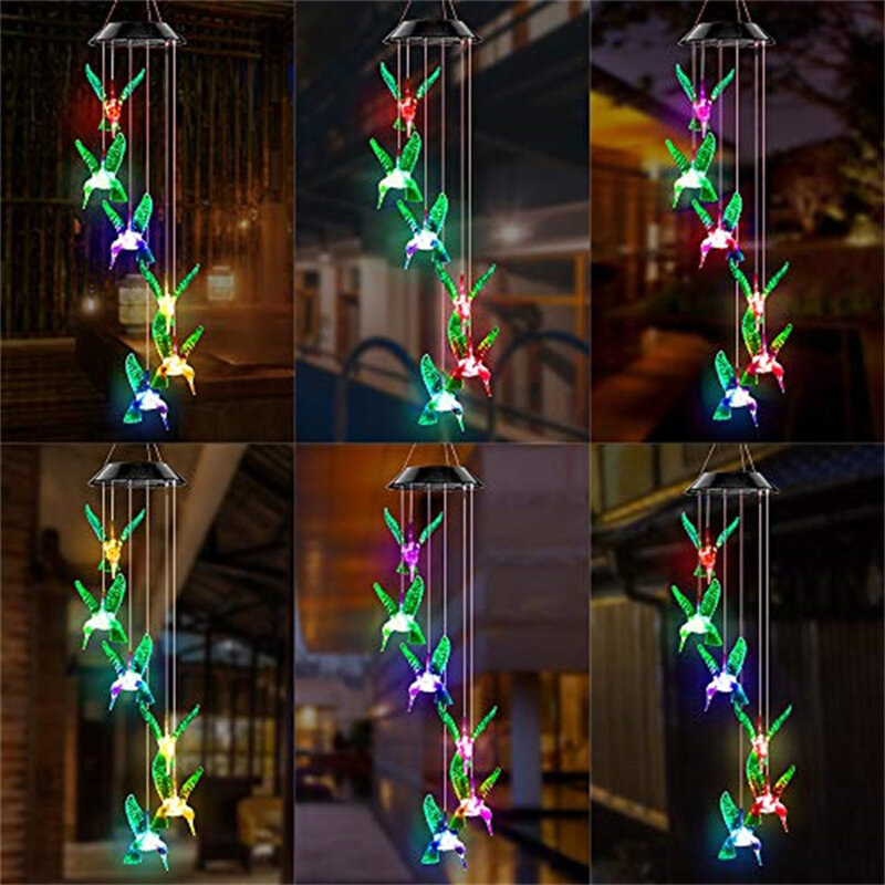 屋外吊り下げ式LEDガーデンライト,ロマンチックなデザイン,風の吊り下げ,色の変化