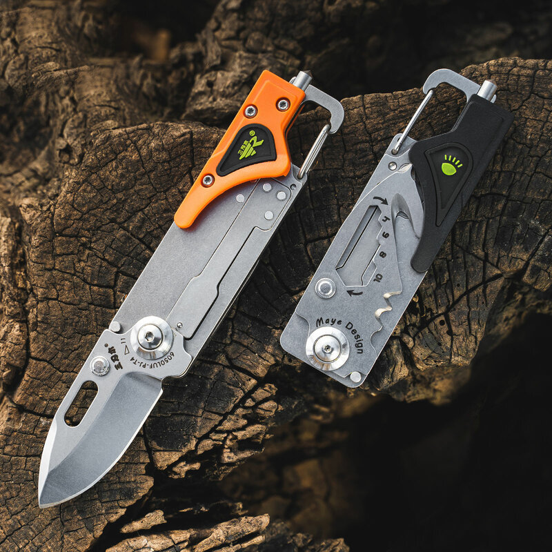 SANRENMU-cuchillo plegable de bolsillo, herramienta afilada multifuncional para defensa de la industria militar, para acampar al aire libre, caza, EDC, 6050