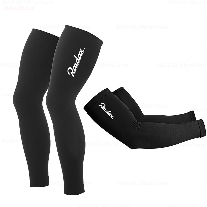 Raudax – chauffe-jambes noir Protection UV, respirant, pour vélo, course, vtt, nouveau, été 2020