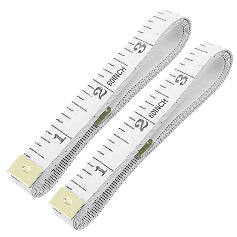 A medida de Flexible regla, cinta métrica blanco 1,5 M 4.92Ft 2 uds