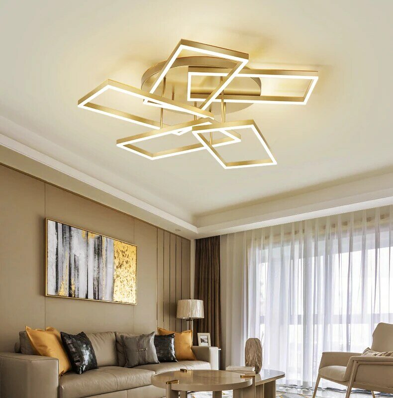 Светодиодная люстра в скандинавском стиле, современный квадратный потолочный светильник для гостиной, спальни, лампа для кухни