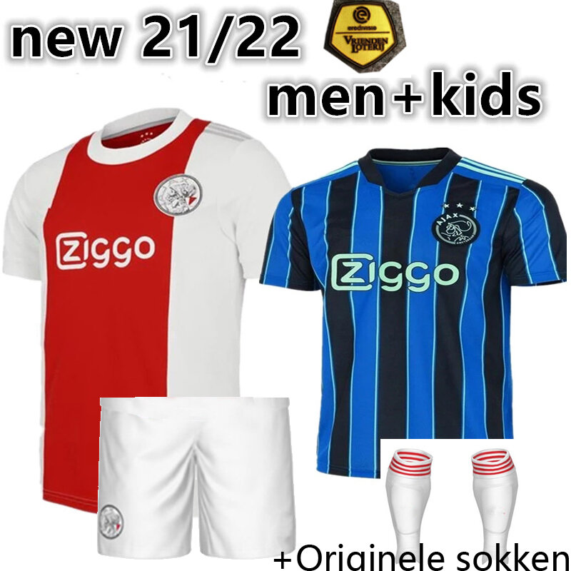 Kaus Kit Anak-anak Adic New Home Away 21 22 AjaxES Dewasa NERES Merah ANTONY KLAASSEN 2021 2022 AjaxEd Tenue JERSEY GRATIS Pengiriman