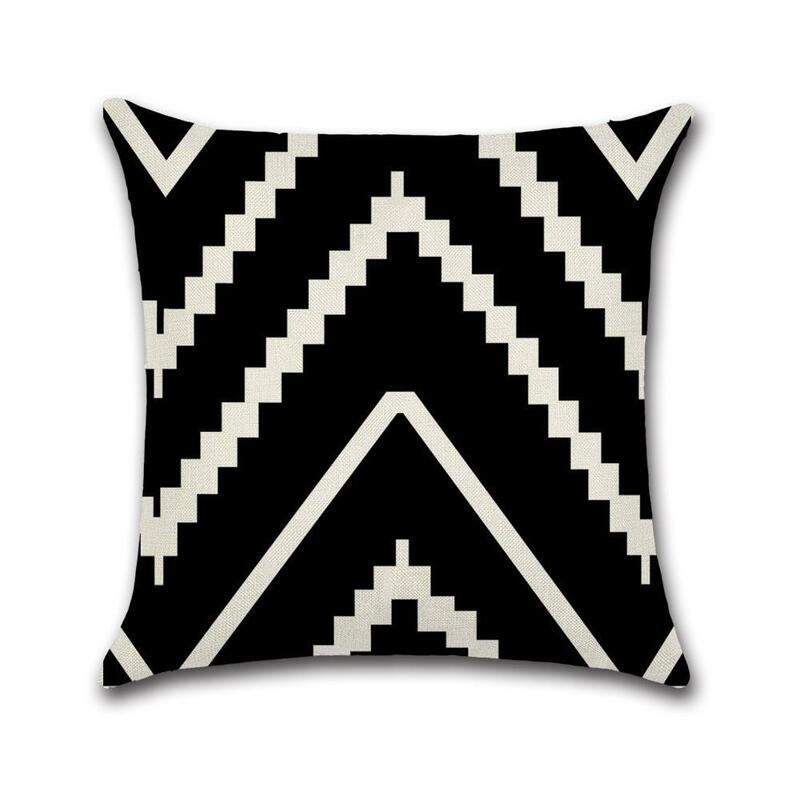 Fundas de almohada decorativas minimalistas con olas blancas y negras, funda de almohada geométrica Simple kussensloop, ZT221