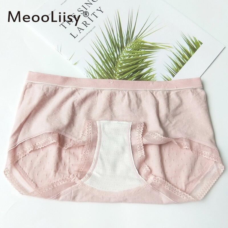 MeooLiisy-ropa interior de algodón sin costuras para mujer, Entrepierna de algodón de talla única, bragas de cintura media