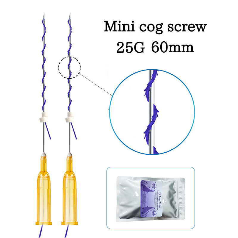 Mini Cog Screw 25g 10Pcs/Bag Hilos Tensores Faciales Ultra V Lift Barbed 38/60mm Pdo Thread For Face Tightening Skin Care