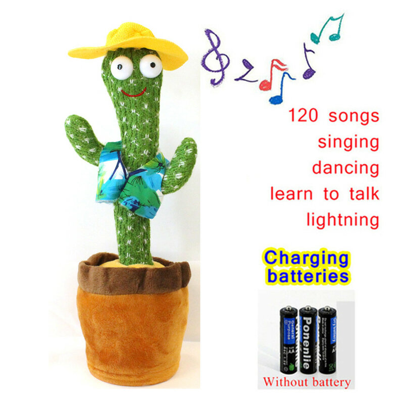 Juguete electrónico de Cactus para bailar con felpa Dong juguete educativo para la primera infancia 