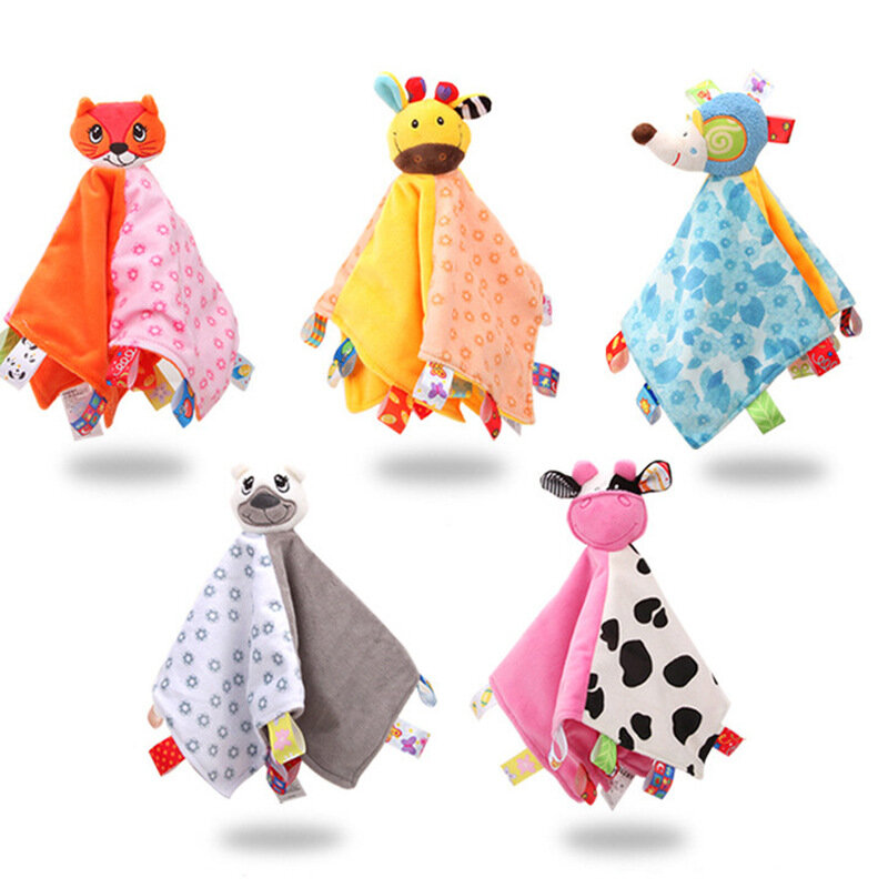 Brinquedos de pelúcia do bebê dos desenhos animados animais acalmar apaziguar toalha apaziguar boneca macia recém-nascido confortável toalha dormir brinquedo presente, 2021 novo