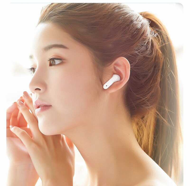 TWS Earphone Nirkabel In-Ear Stereo Fashion, Headphone Bluetooth, Headset Earbud Nirkabel untuk Musik, Olahraga dan Gaming,4 Jam