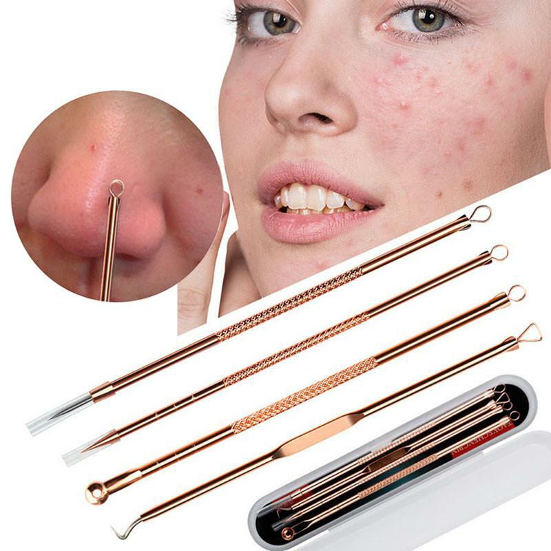 Agulha de remoção de cravo de 4 lâmpadas, para remover cravos e espinhas, cuidados com a pele do rosto, pontos pretos, removedor de acne