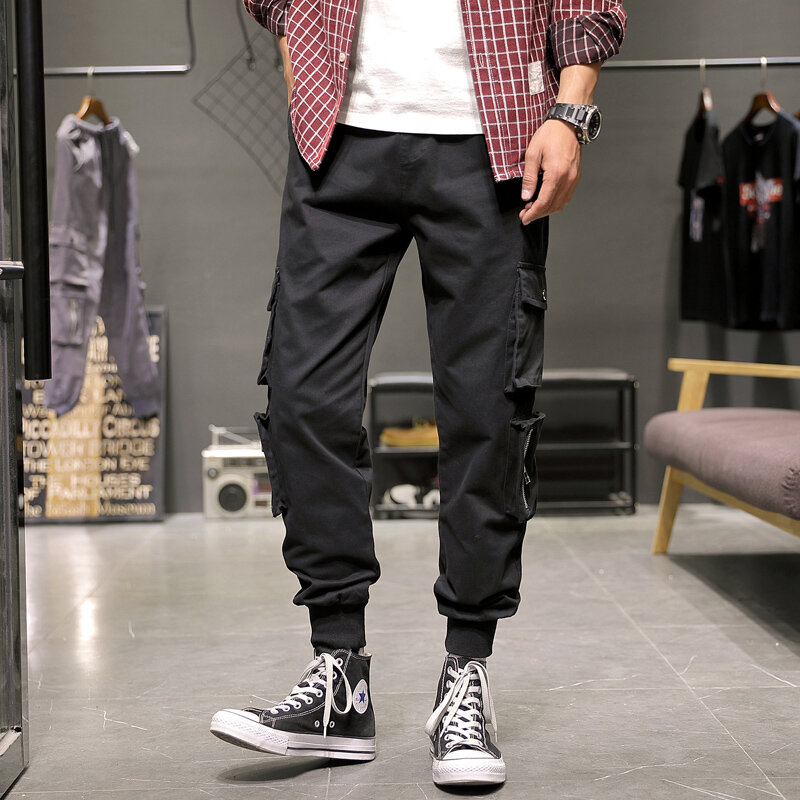 Plus rozmiar multi-kieszenie Cargo spodnie męskie Streetwear Baggy Jogger spodnie kostki Harem spodnie 6XL 7XL 8XL