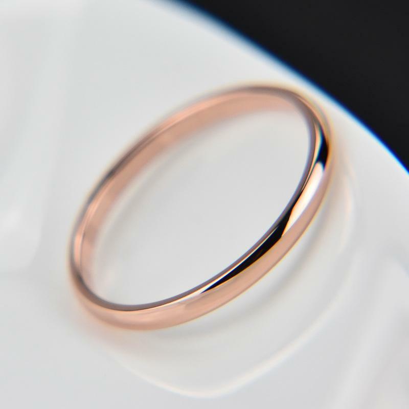 1 Hot Sale 2mm Thin Ring Female Jewelry Rose Gold Ring Stainless Steel Ladies Elegant Square Tail Ring