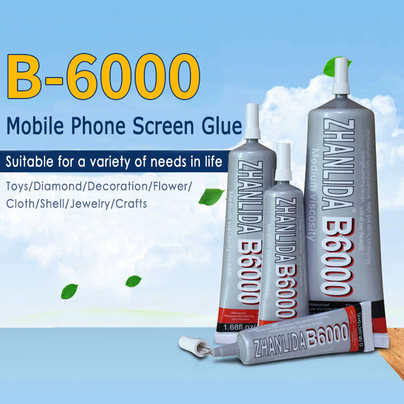 B6000 1 pces 25ml/15ml multi purpose cola manutenção do telefone móvel cola plástico metal vara reparação broca telefone inteligente