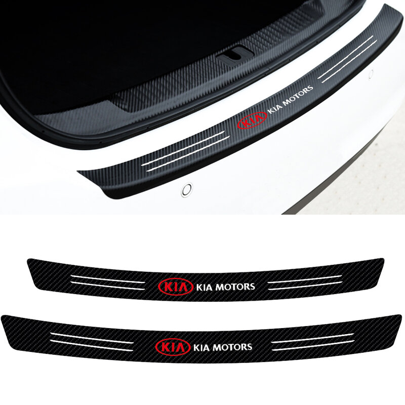 Car Tail trunk Carbon fiber Guard Plate Rear Bumper Protect Sticker For Kia Sportage 3 4 QL Rio K2 Optima Sorento Picanto Ceed