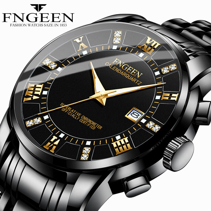 Reloj de negocios ultradelgado para hombre, pulsera de cuarzo resistente al agua, modelo con correa de acero negro, envío directo al por mayor