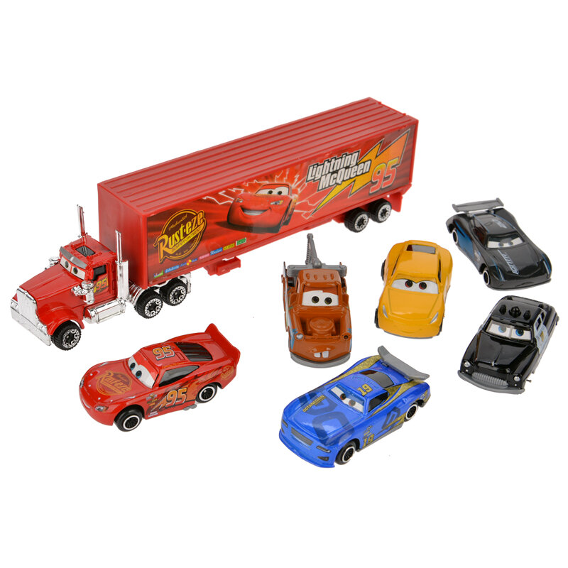 Auto Disney Pixar Cars 3 saetta McQueen Jackson Storm Mack zio camion Set di auto in plastica giocattolo per bambini regali di compleanno
