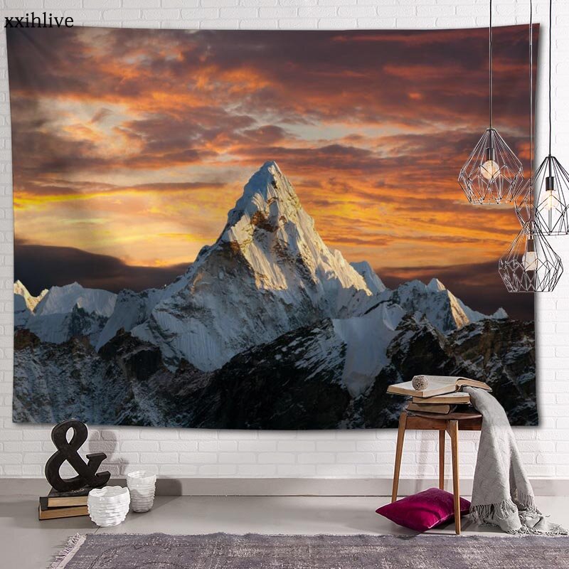 Custom Tapestry Landscape Mountain Printed Large Wall Tapestries Hippie Wall Hanging Bohemian Wall Art Decoration Room Decor