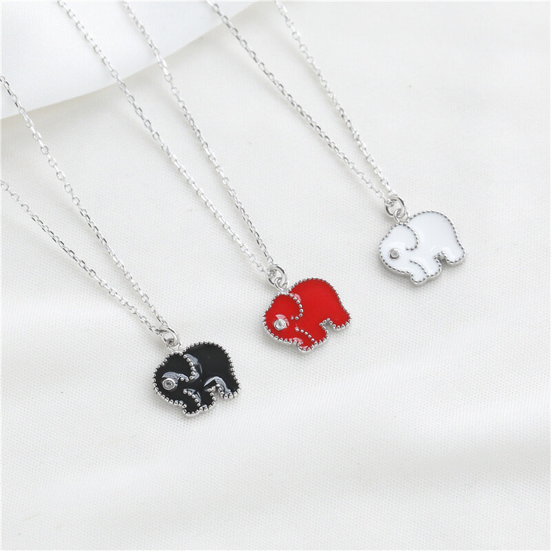 Sodrov Sterling Silver 925 Cute Animal Cartoon Elephant Pendant Necklace Silver 925 Jewelry
