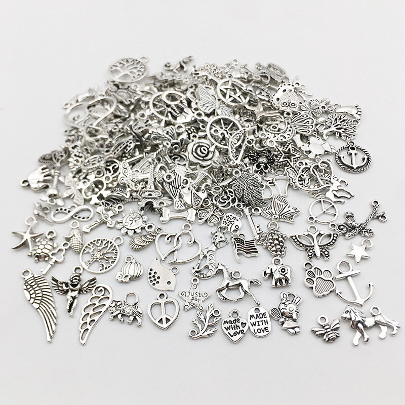 Retro gemischte metall verschiedene arten von zubehör zubehör perlen handgemachte DIY armband anhänger halskette clip schmuck machen