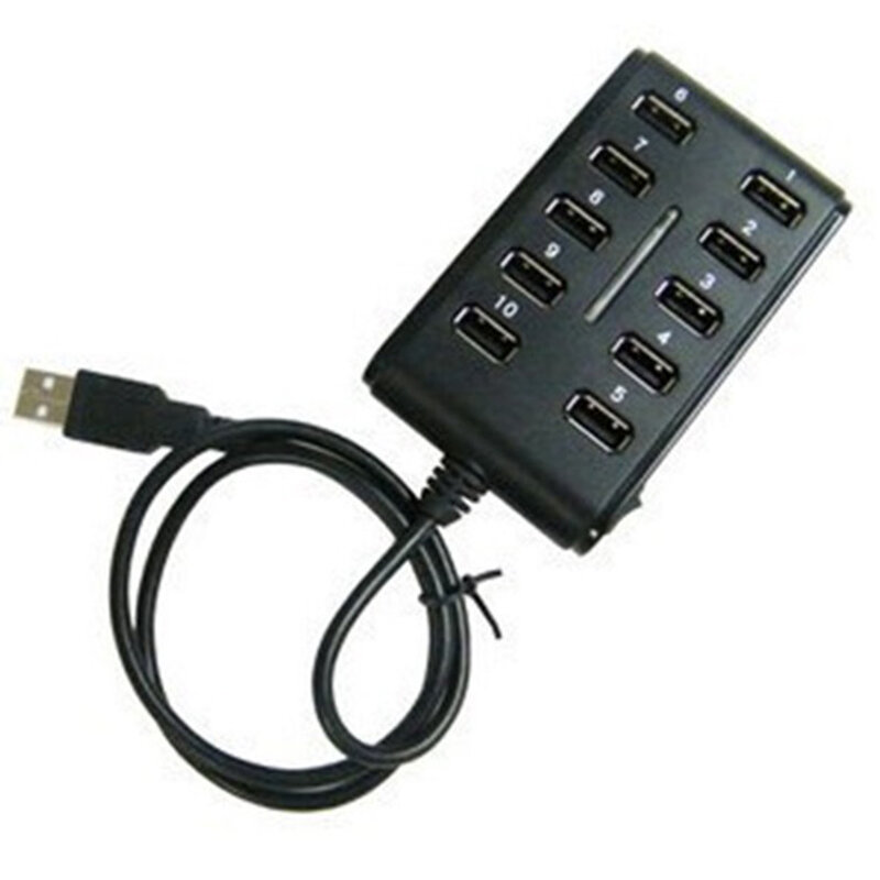 Concentrador USB 480 de alta velocidad, 2,0 Mbps, 10 puertos, multipersonal, divisor USB portátil para PC y portátil