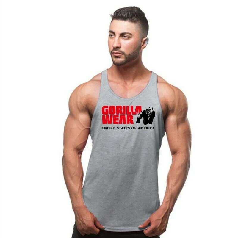 Herren Fitness Tank Tops Gym Kleidung Bodybuilding Workout Baumwolle Ärmellose Weste Männlichen Casual Atmungs Mode Sling Unterhemd