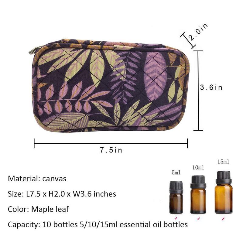 10 unidades de capa de óleo essencial para doterra, 5/10/15ml estampa de algodão portátil ziplock bolsa de armazenamento de perfume organizador