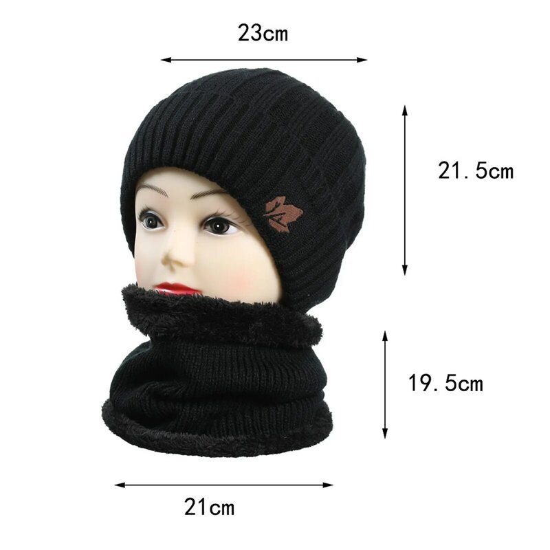 Зимняя теплая облегающая шапка набор шапки и шарфа, вязаная зимняя шапка и шарф для мужчин и женщин