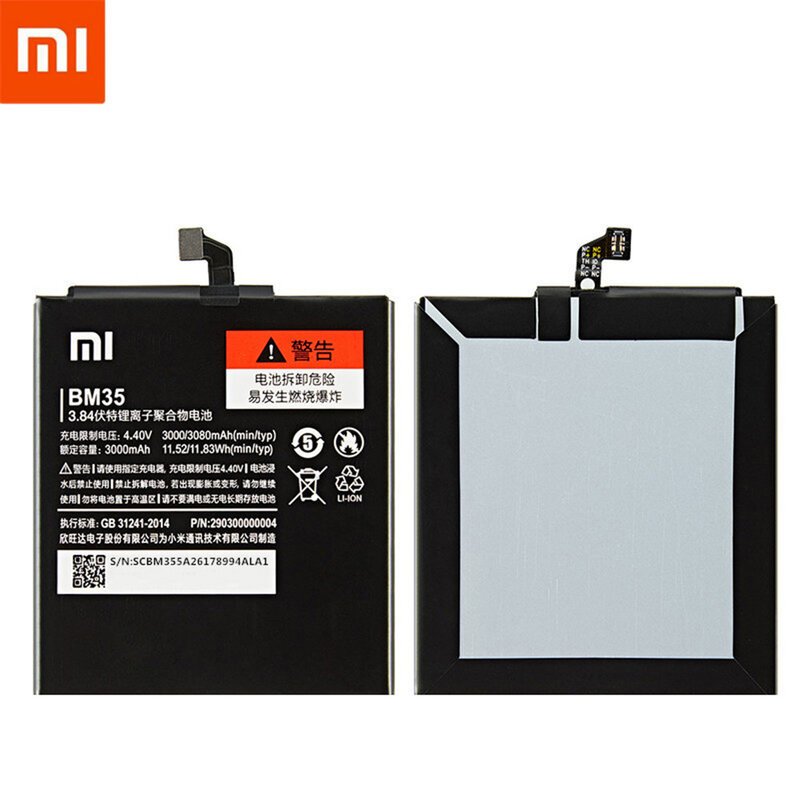 Xiaomi bateria do telefone bm35 3080mah para xiaomi mi 4c mi4c alta capacidade original de alta qualidade bateria substituição