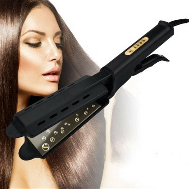 Alisador de cabelo quatro-engrenagem ajuste de temperatura cerâmica turmalina ionic flat iron alisamento ferros para mulher ampliar painel