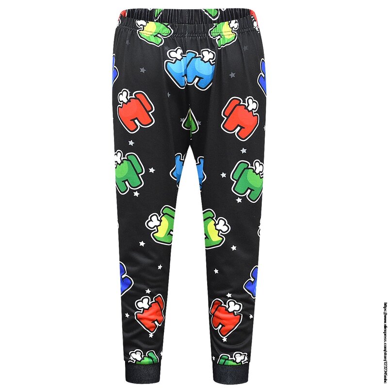 Game Among US Boy's Home Service Suit Underwear Cartoon Clothes Long-Sleeved Trousers Child Nightclothes Indoor Cotton Sleepwear