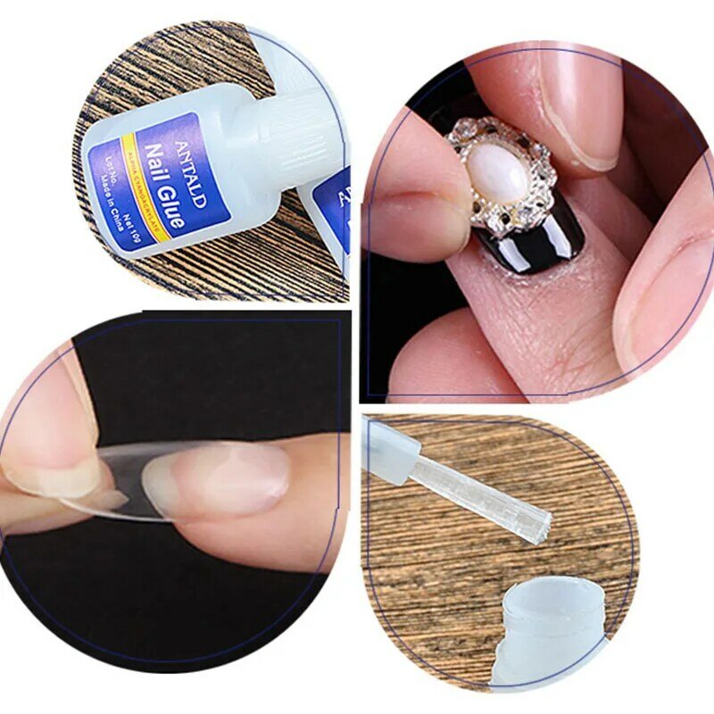 Pegamento para uñas con cepillo, Adhesivo acrílico de secado rápido, herramienta para manicura artística, UV