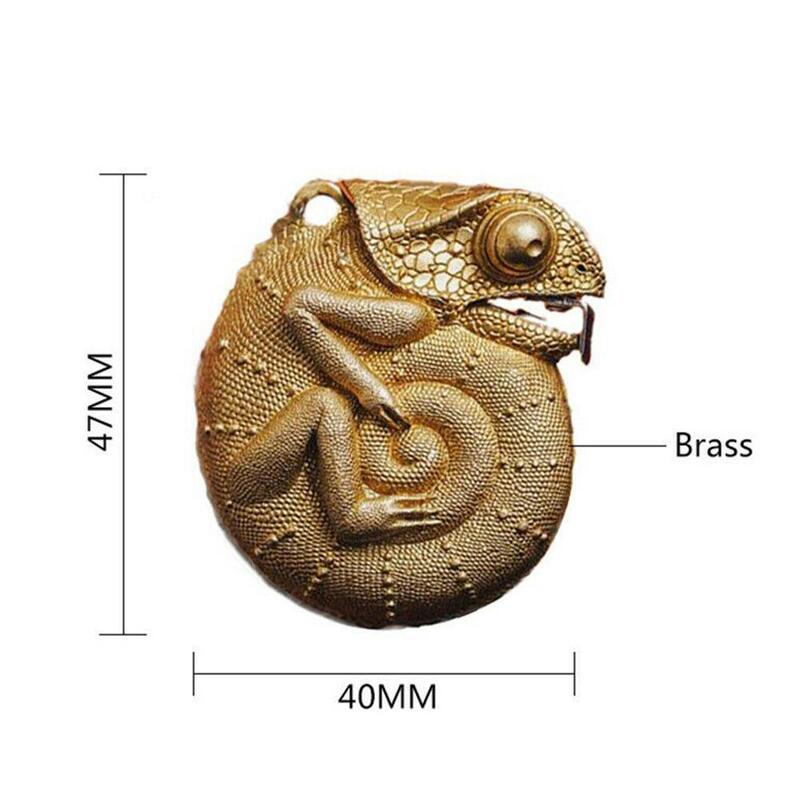Chameleon Tape Measuring Ruler Ring Brass Insect Shape Measure in